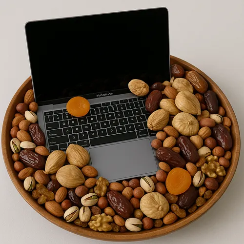 Laptop and dried fruit samples used at Atlas Academy
